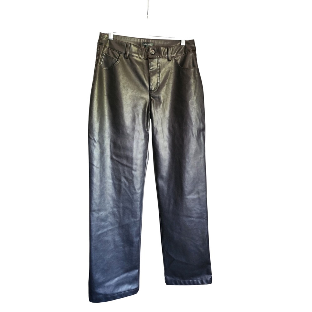 Wild Fable Womens Faux Leather Fleece Lined Pants Black Size 4 Straight Leg